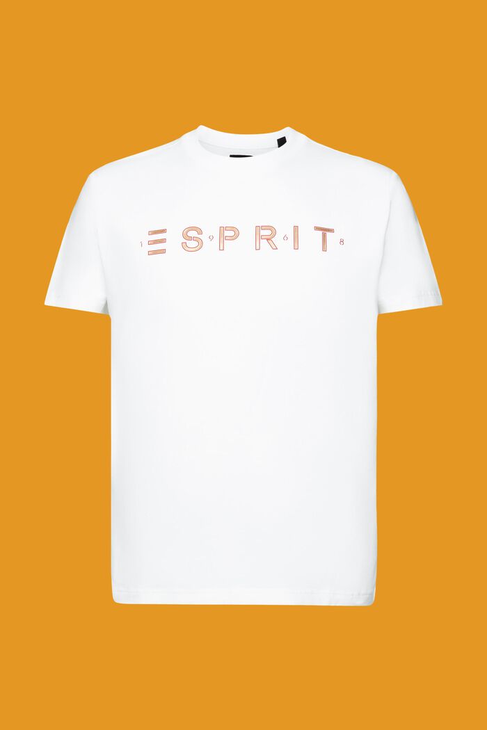 T-shirt van katoenjersey met logo, WHITE, detail image number 6