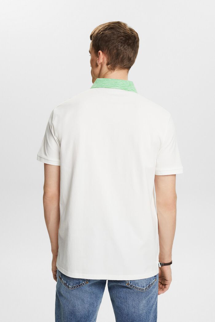 Poloshirt met space-dyed kraag, OFF WHITE, detail image number 2
