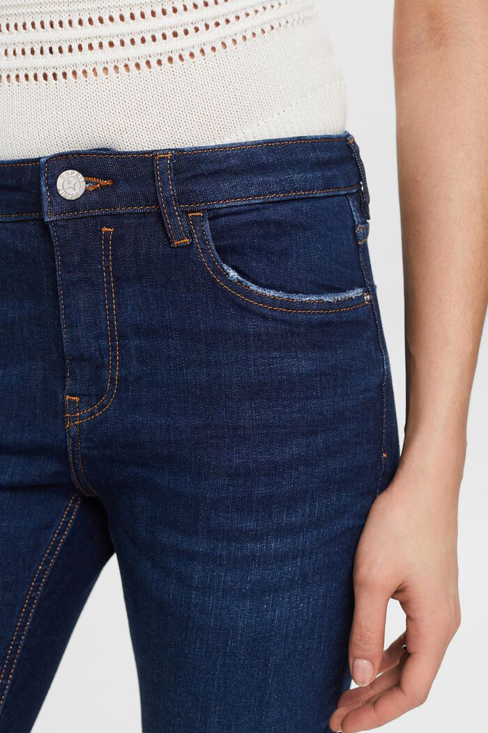 Capri-jeans van organic cotton, BLUE DARK WASHED, detail image number 4