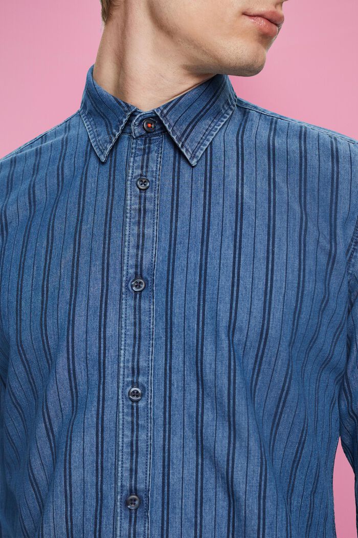 Chemise en jean de coupe Slim Fit à rayures, NAVY/BLUE, detail image number 2
