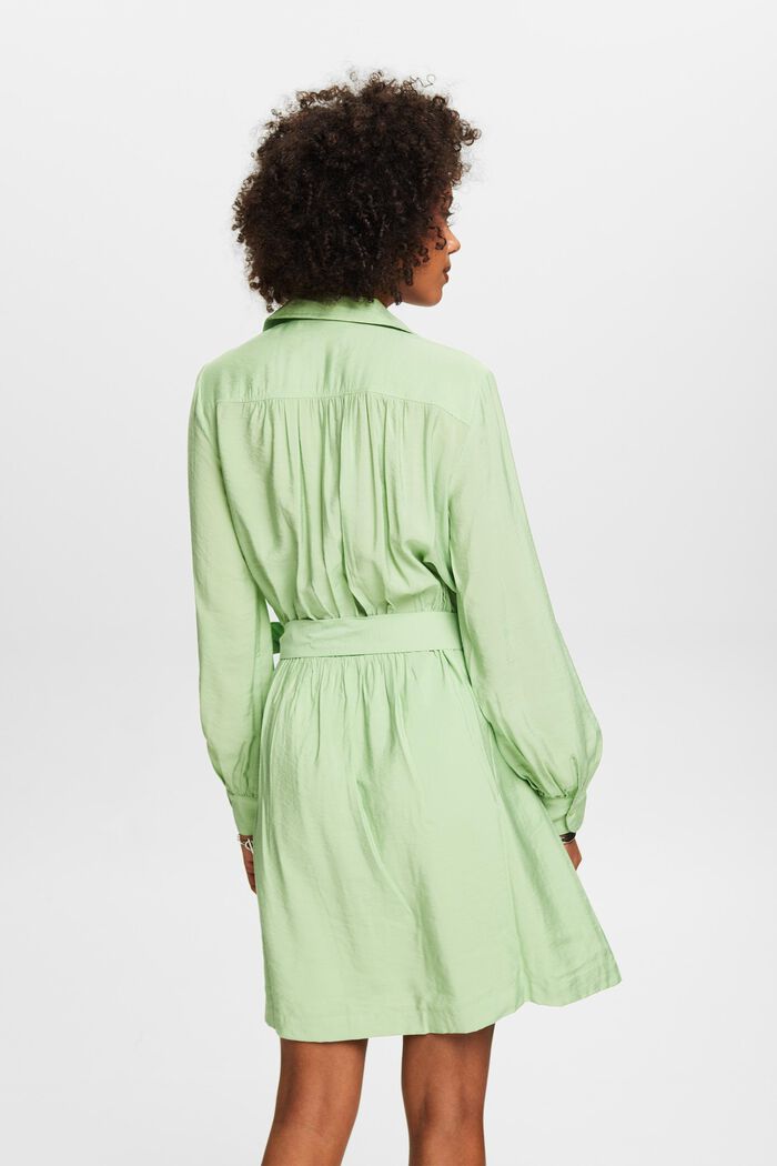 Mini-robe portefeuille froissée, LIGHT GREEN, detail image number 3