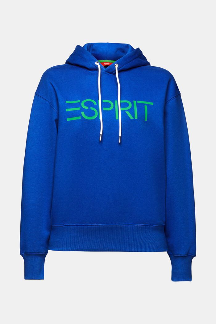 Uniseks hoodie van fleece met logo, BRIGHT BLUE, detail image number 7
