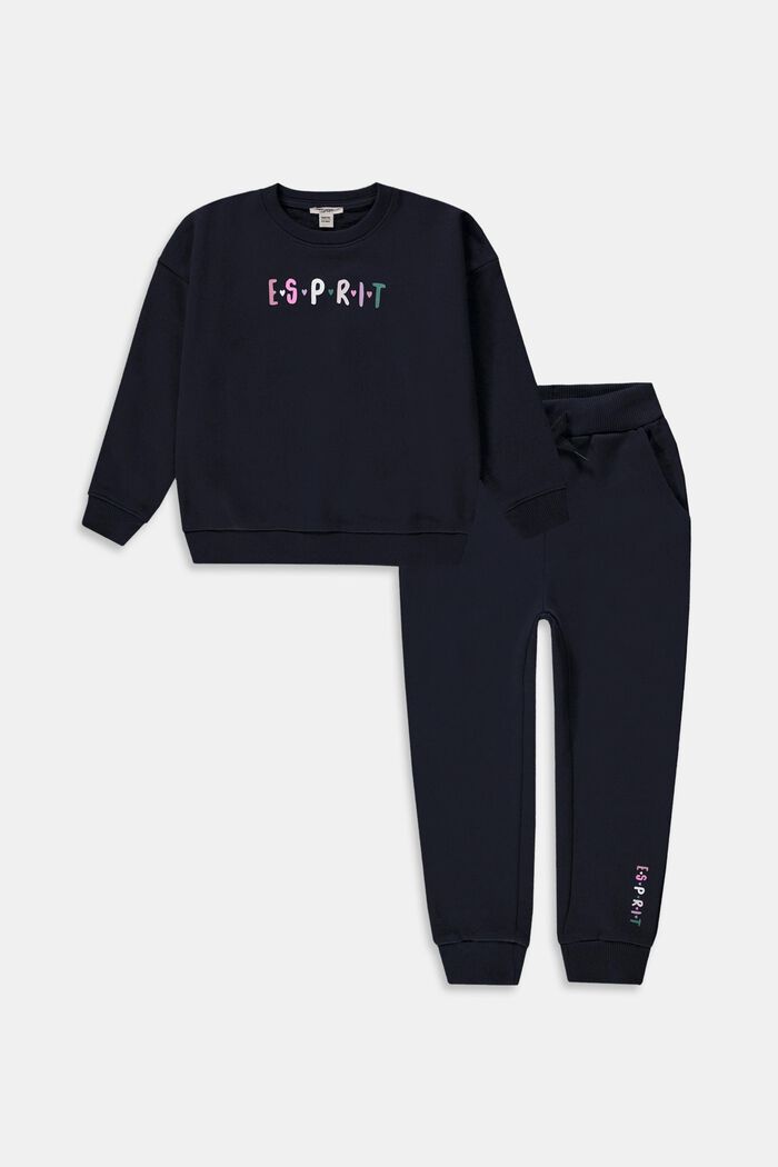 Set: sweatshirt en joggingbroek, 100% katoen, NAVY, detail image number 0