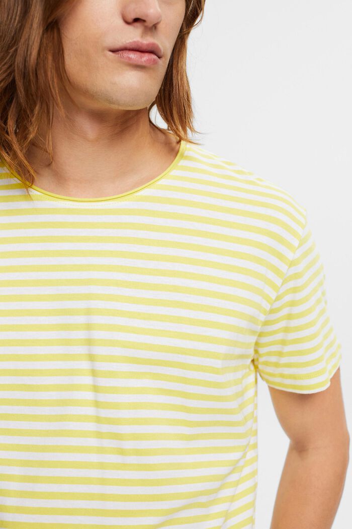 Jersey T-shirt met streepmotief, BRIGHT YELLOW, detail image number 2