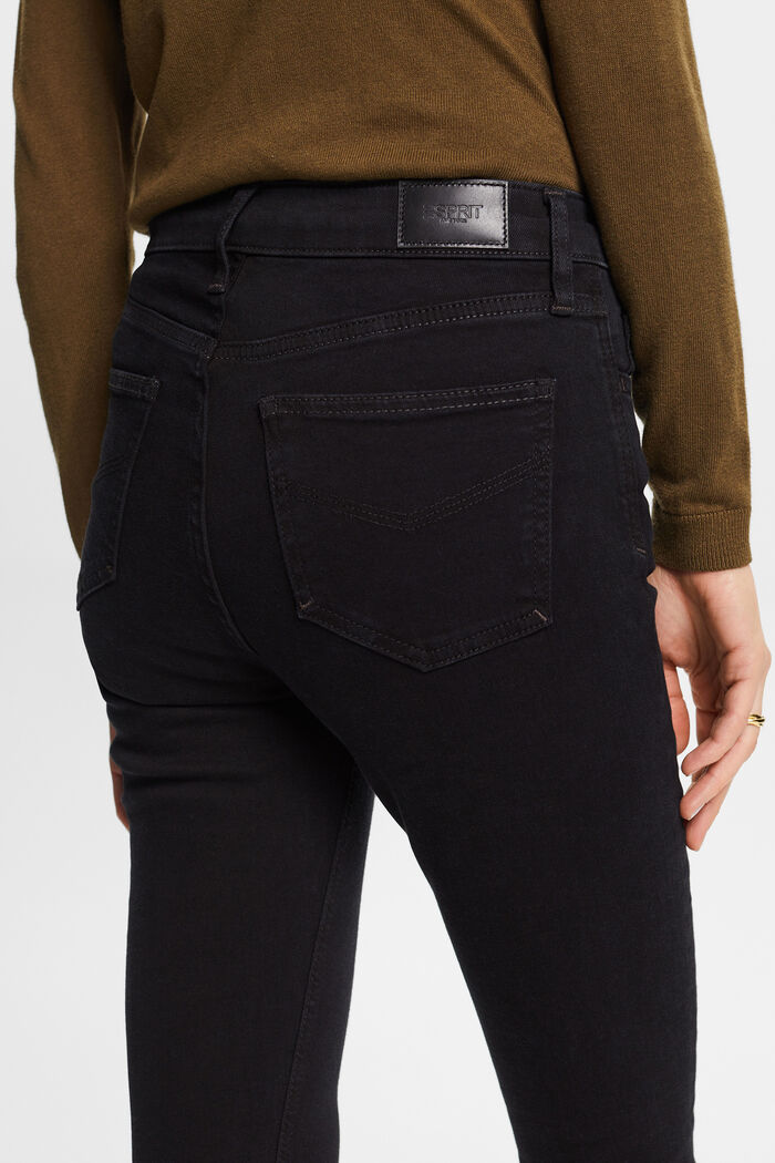 High rise skinny jeans, BLACK DARK WASHED, detail image number 4