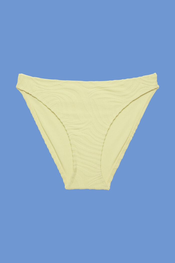 En matière recyclée : le bas de bikini jacquard, LIME YELLOW, detail image number 3