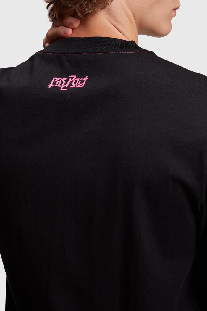 T-shirt de coupe Relaxed Fit à imprimé fluo, BLACK, detail image number 3