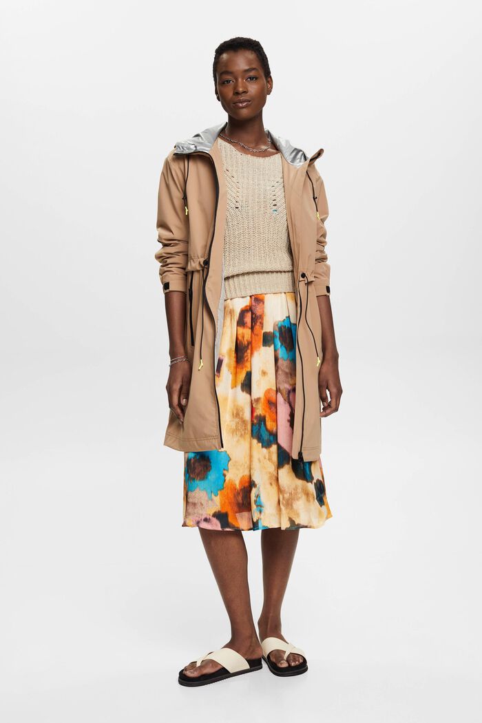 Midi-jurk met print all-over, TAUPE, detail image number 1