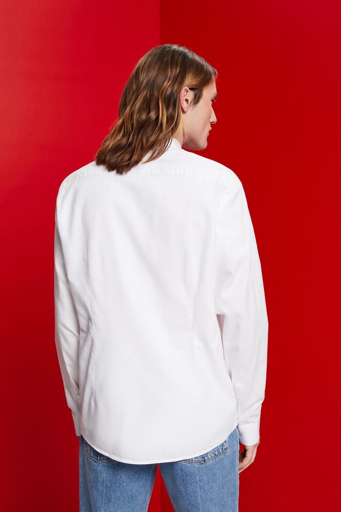 Slim fit T-shirt met opstaande kraag, WHITE, detail image number 3