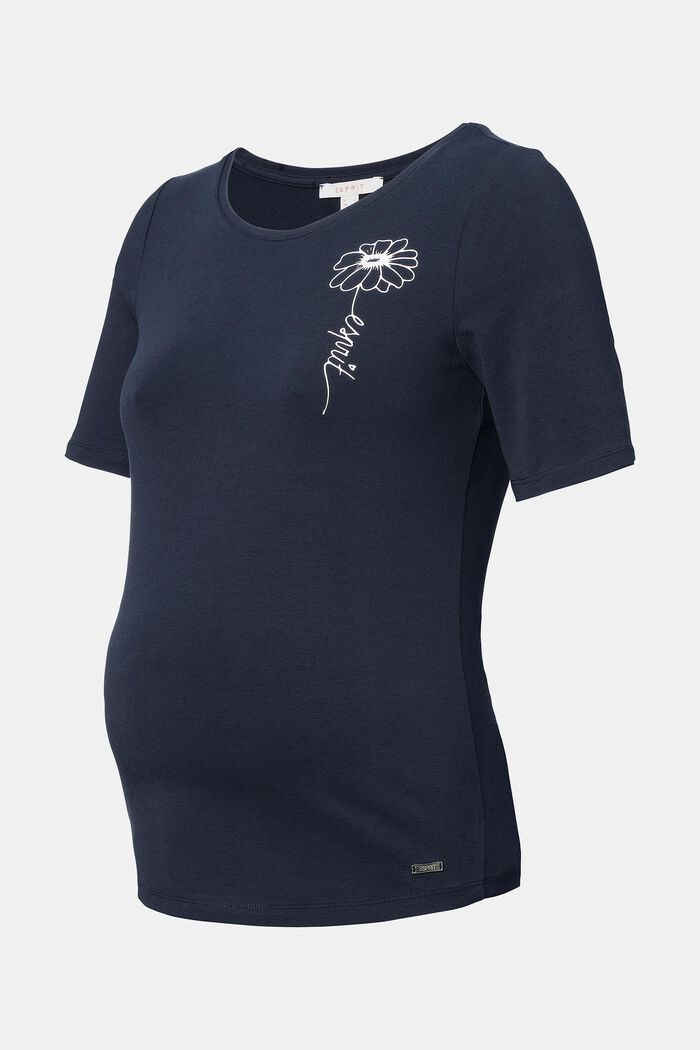 T-shirt logo en coton biologique, NIGHT SKY BLUE, overview