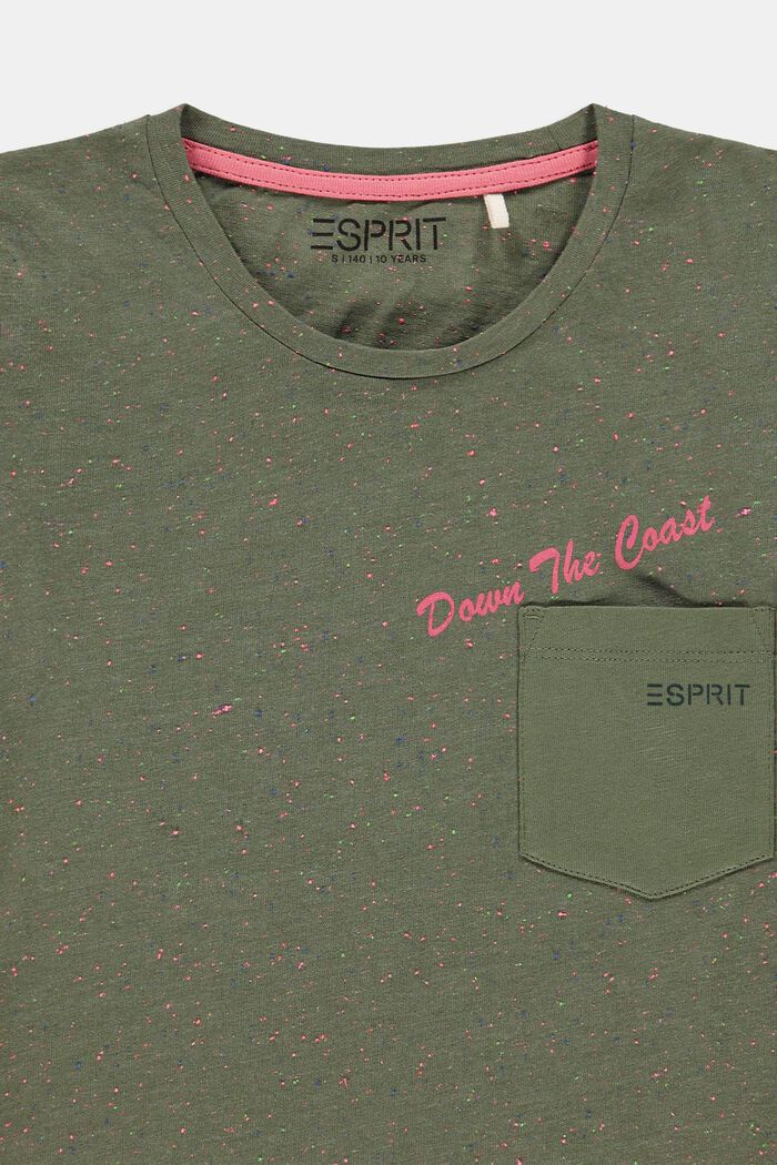 T-shirt animé d’une texture mouchetée multicolore, DARK KHAKI, detail image number 2