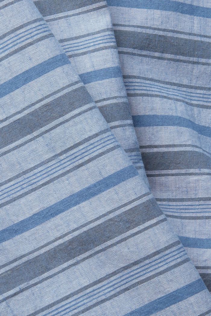 À teneur en lin : la chemise à rayures, BLUE, detail image number 4