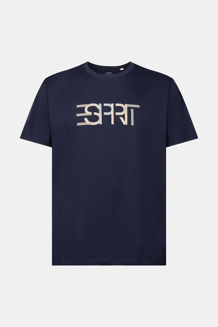 T-shirt met logoprint van katoen, NAVY, detail image number 6