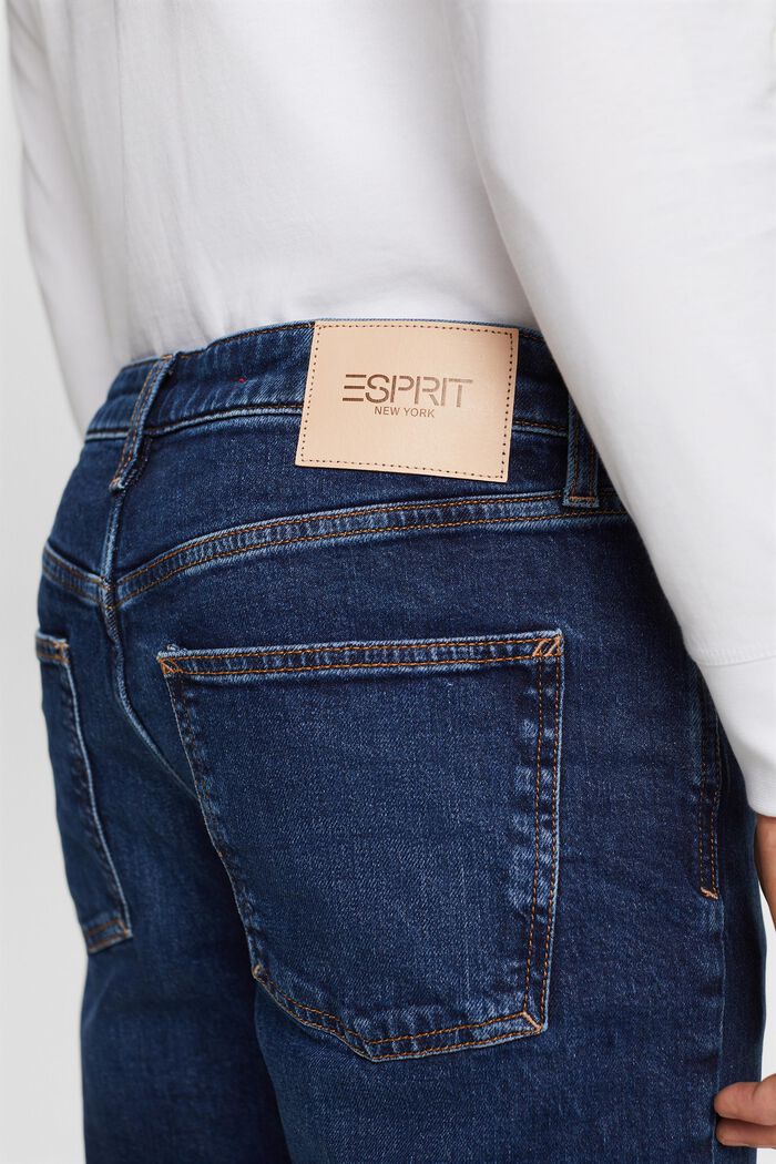Jeans met middelhoge taille en rechte pijpen, BLUE DARK WASHED, detail image number 2