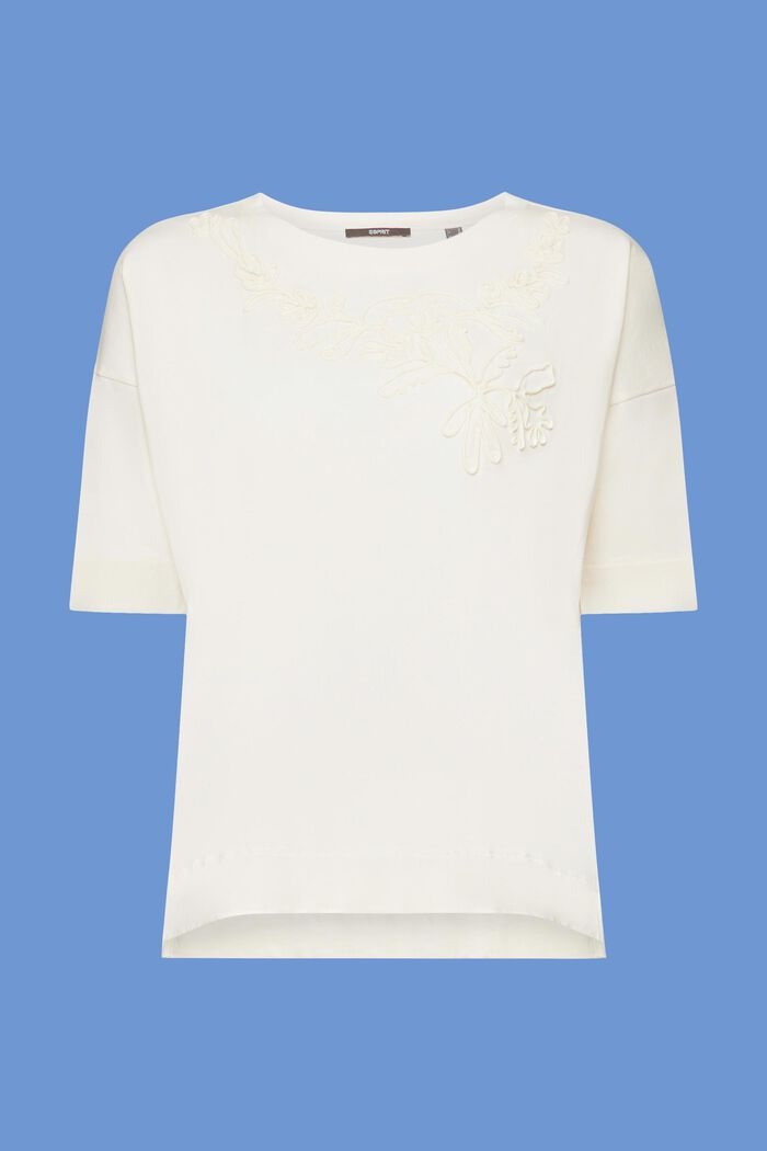 T-shirt met borduursel, 100% katoen, ICE, detail image number 6