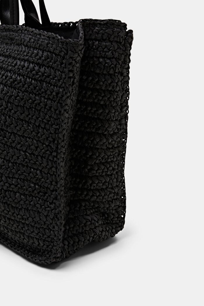 Grand sac fourre-tout en crochet, BLACK, detail image number 1