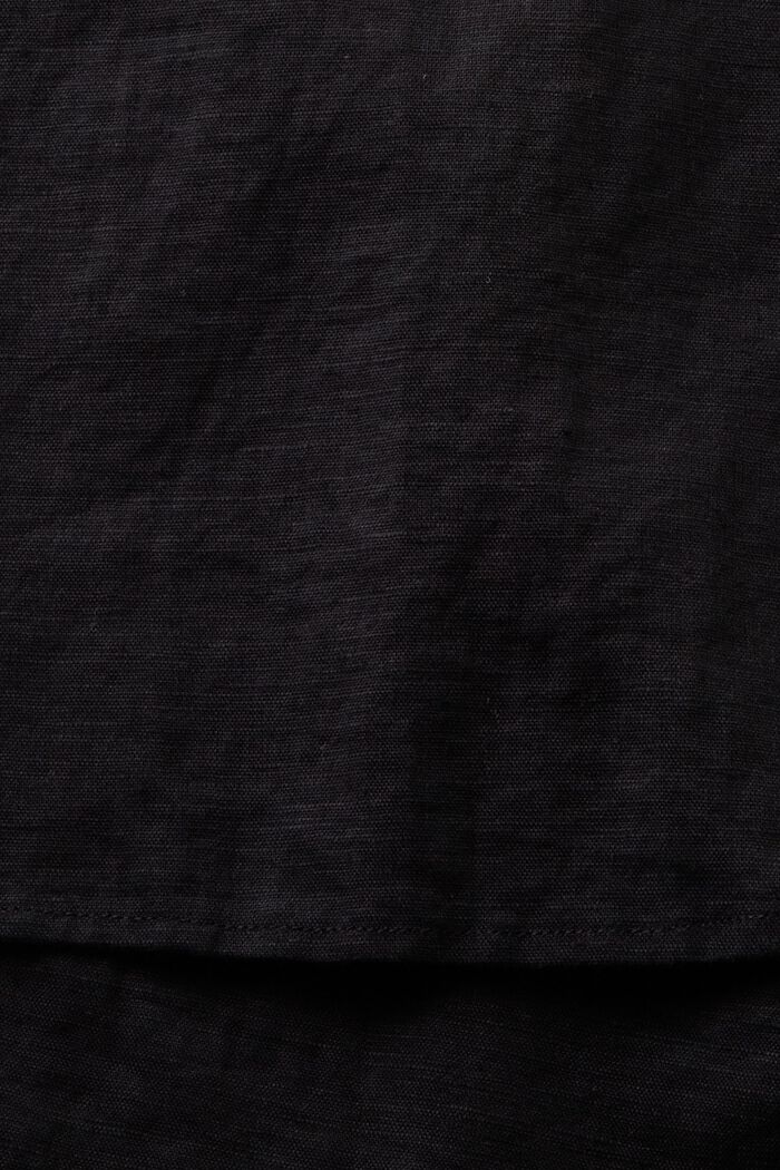 Katoen-linnen overhemdblouse, BLACK, detail image number 5