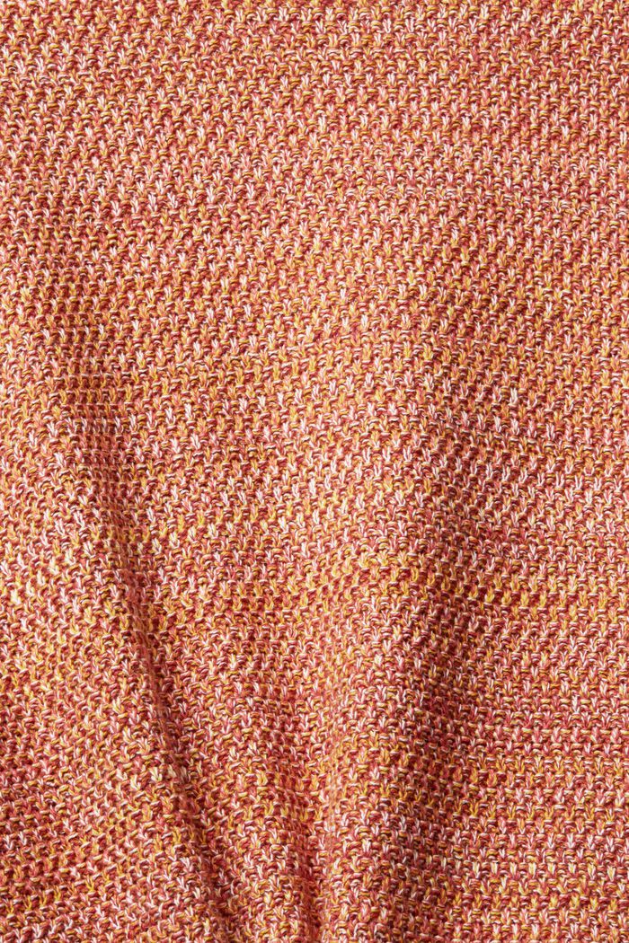 Tweekleurige gebreide trui, TERRACOTTA, detail image number 5