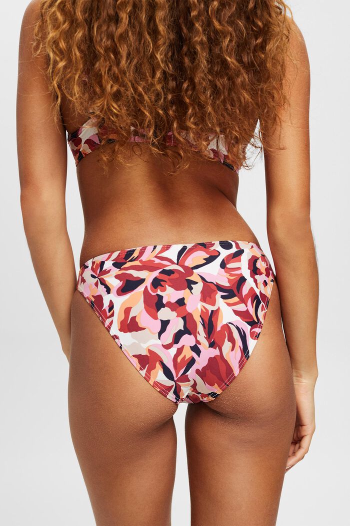 Carilo beach bikinibroekje met bloemenprint, DARK RED, detail image number 2
