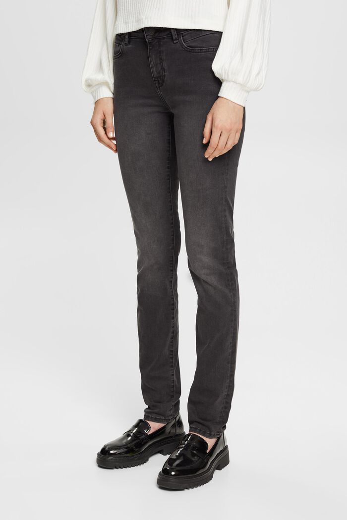 Mid-rise slim fit stretchjeans, Dual Max, GREY DARK WASHED, overview