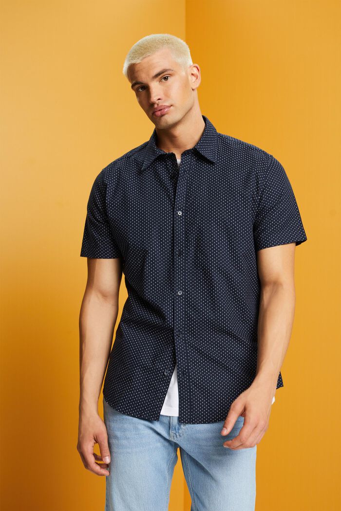 Buttondown-overhemd met print, NAVY, detail image number 0
