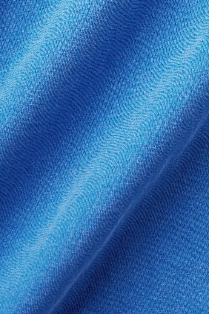 Lang T-shirt, 100% katoen, BRIGHT BLUE, detail image number 5