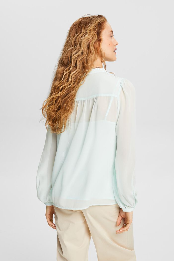 Chiffon blouse met lange mouwen, LIGHT AQUA GREEN, detail image number 3