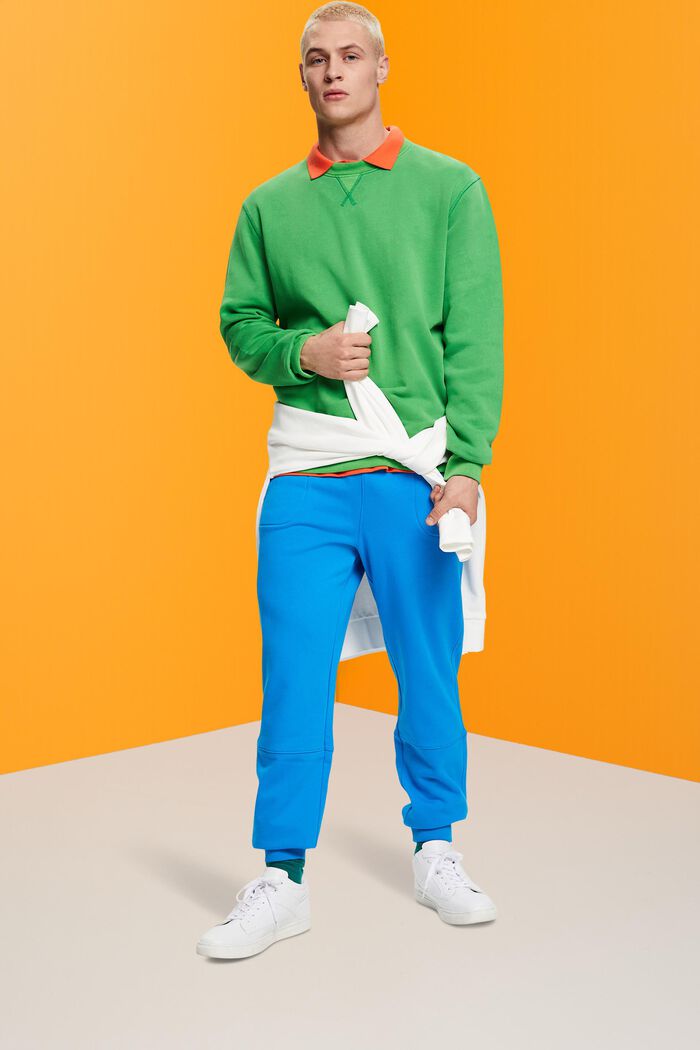 Effen sweatshirt met regular fit, GREEN, detail image number 1