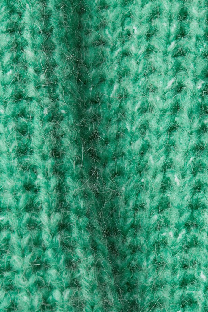Grofgebreide coltrui met alpaca en wol, LIGHT GREEN, detail image number 4