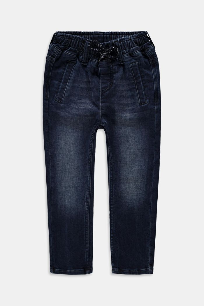 Jeans met elastische band, BLUE DARK WASHED, detail image number 0