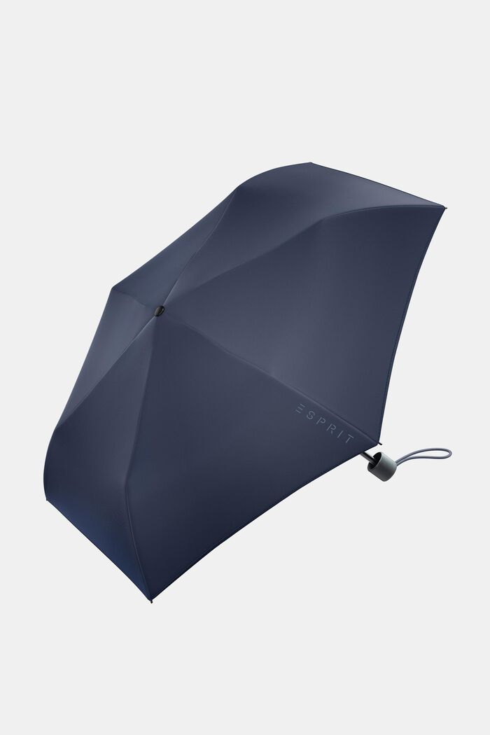 Opvouwbare, marineblauwe paraplu met logoprint, ONE COLOR, detail image number 0