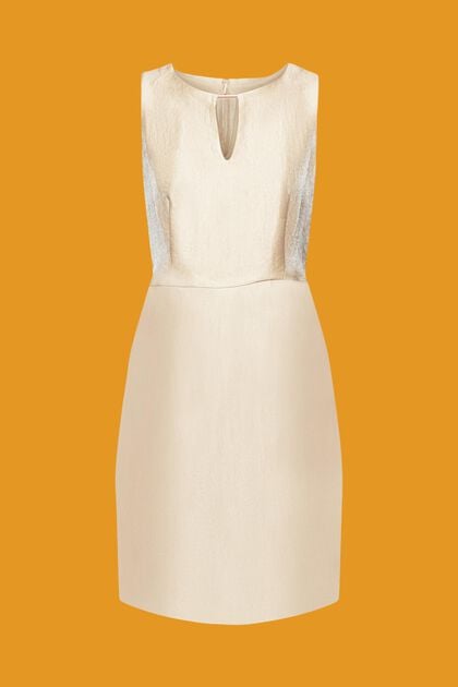Mini-robe en twill à effet métallique, CREAM BEIGE, overview