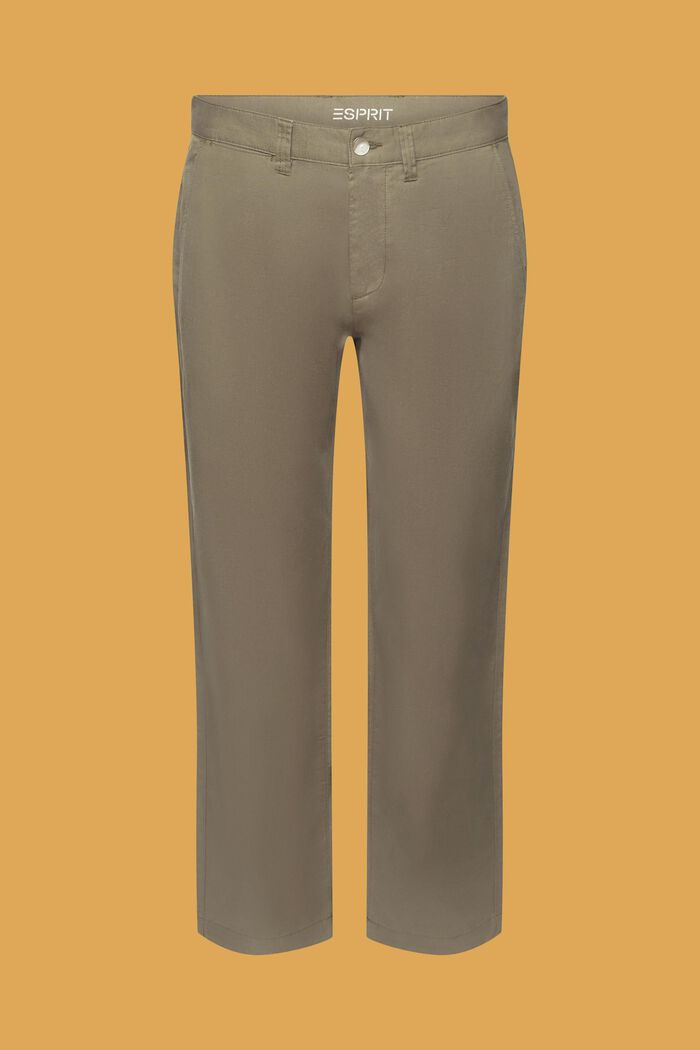 Pantalon en mélange de coton et de lin, DUSTY GREEN, detail image number 8
