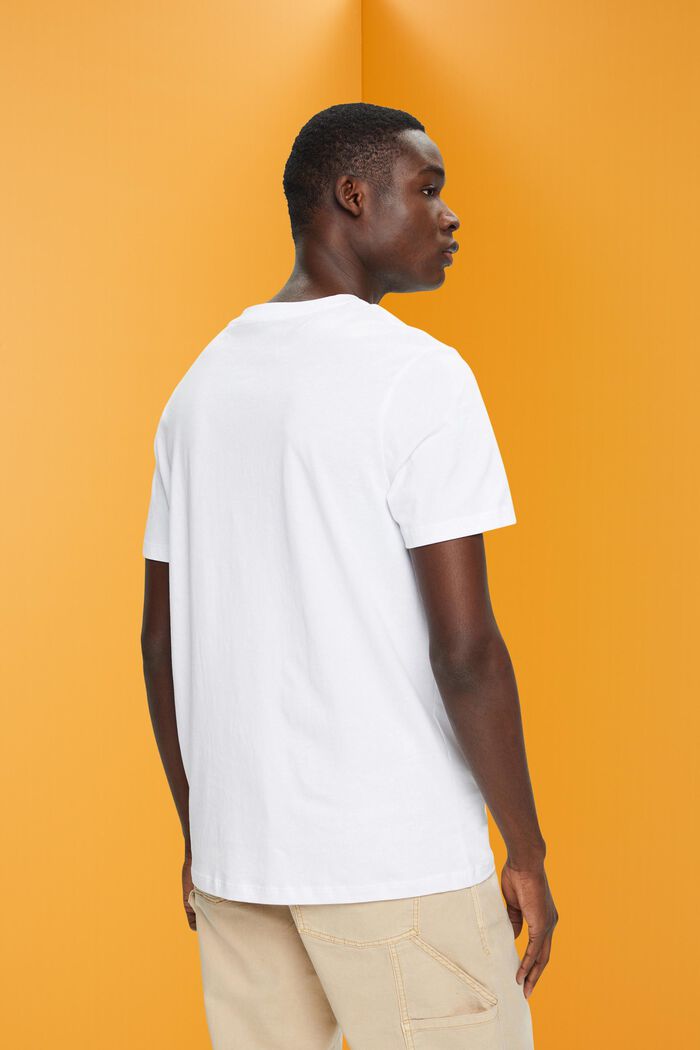 Slim fit katoenen shirt met print op de voorkant, WHITE, detail image number 3
