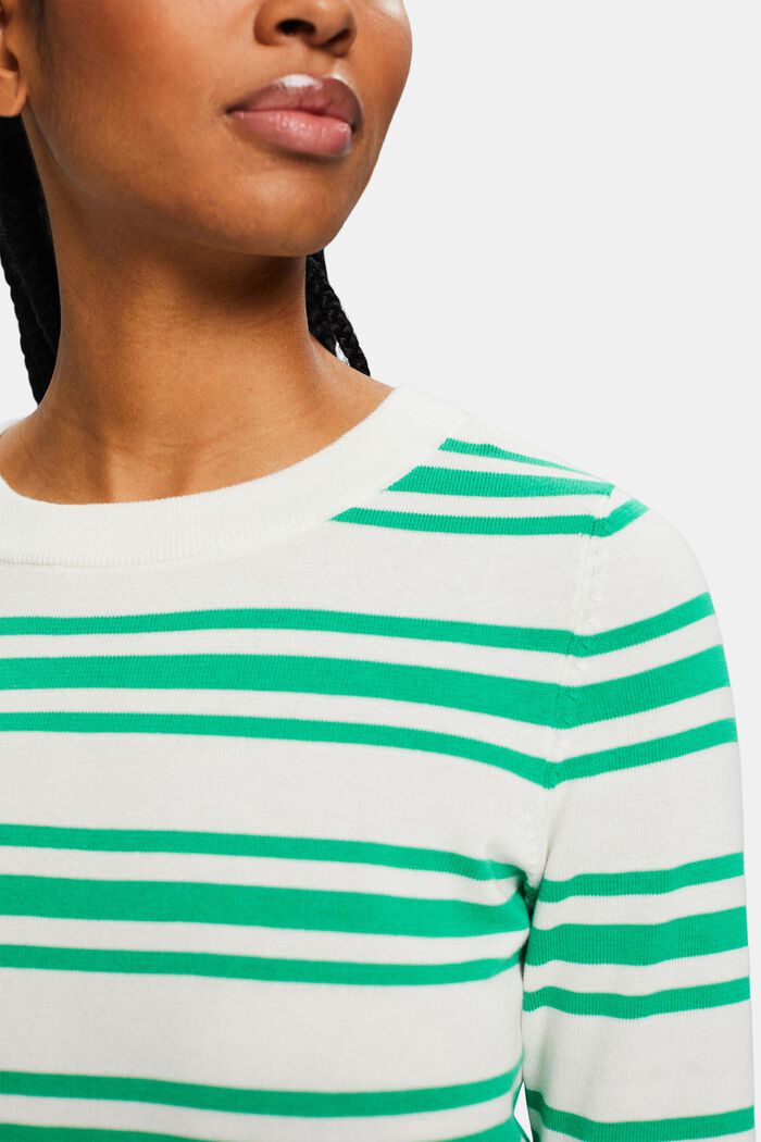Sweat-shirt rayé à col ras-du-cou, GREEN, detail image number 3