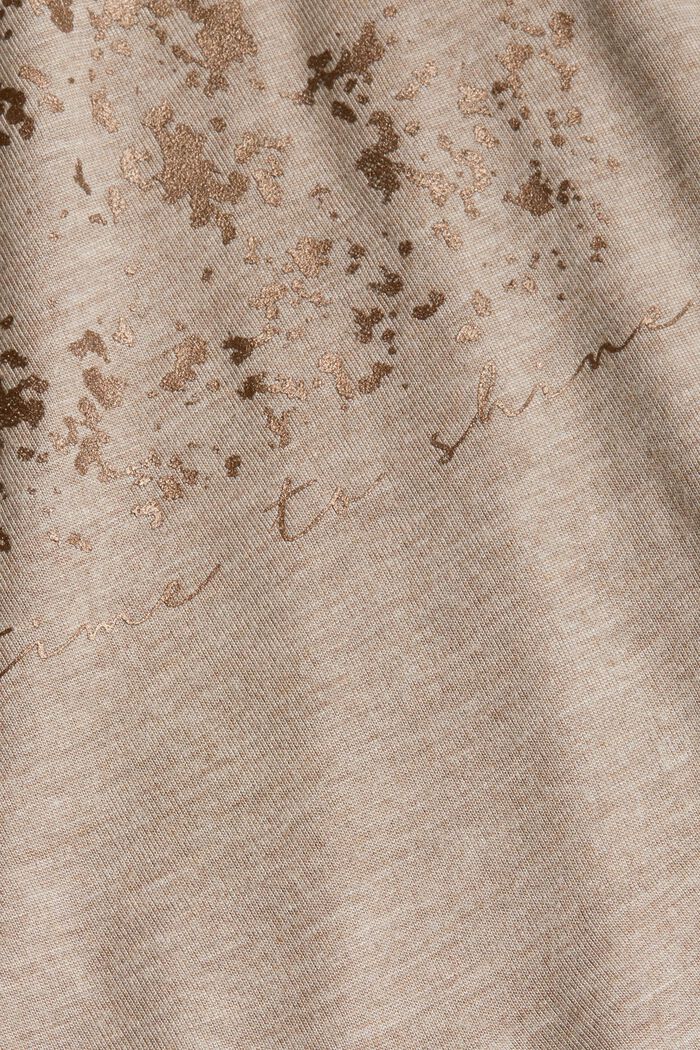Shirt met metallic print, LENZING™ ECOVERO™, LIGHT TAUPE, detail image number 1