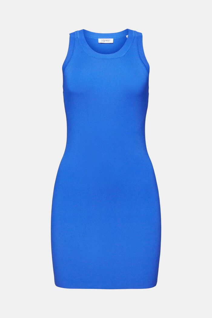 Hoogwaardig gebreide mini-jurk, BLUE, detail image number 6
