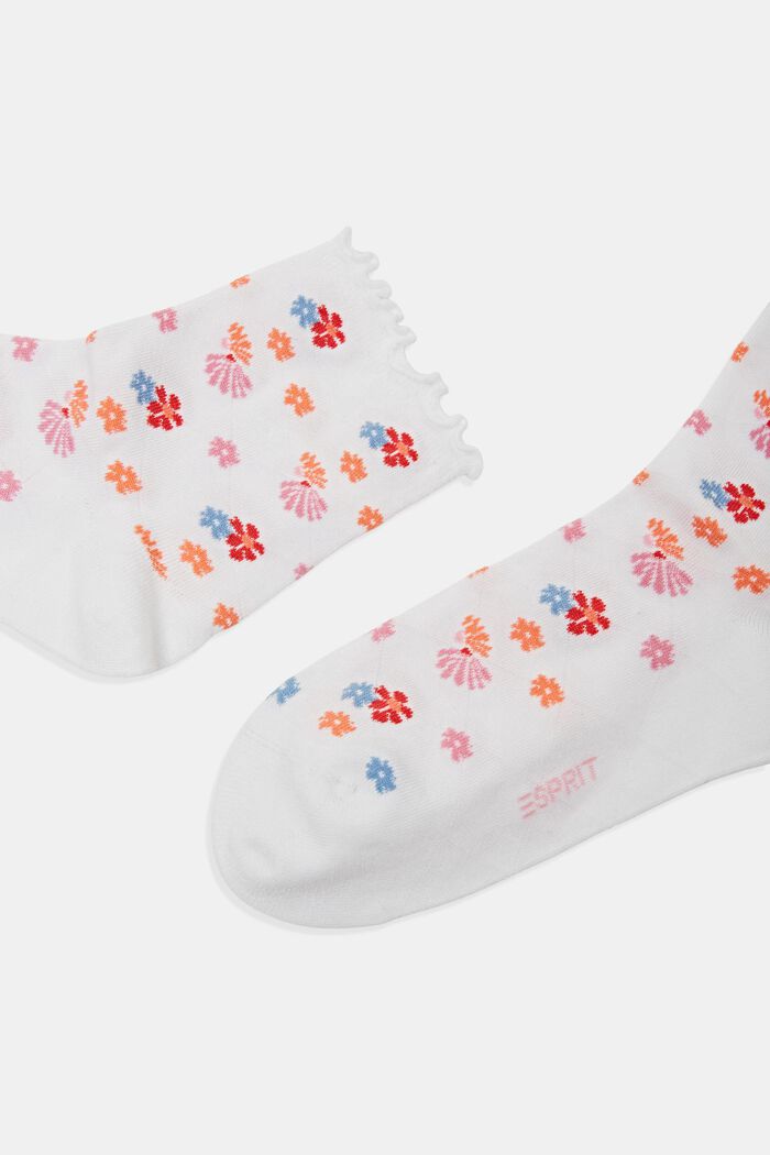 Set van 2 paar sokken met gegolfde zoom, WHITE, detail image number 1