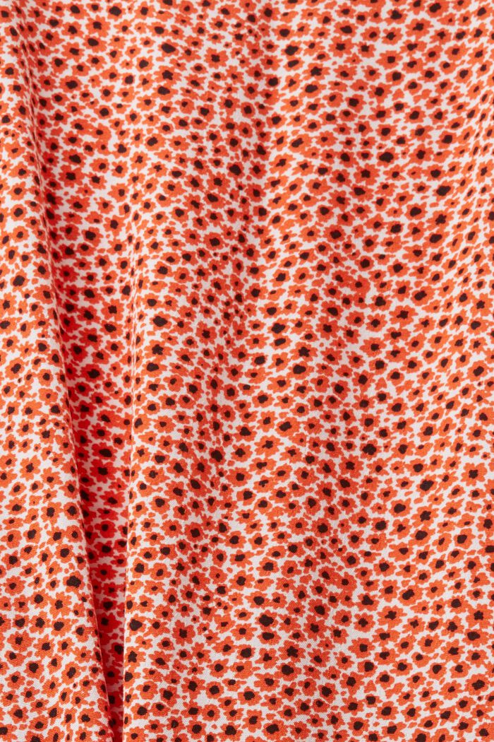 Robe tissée longueur midi, à motif all-over, ORANGE RED, detail image number 4