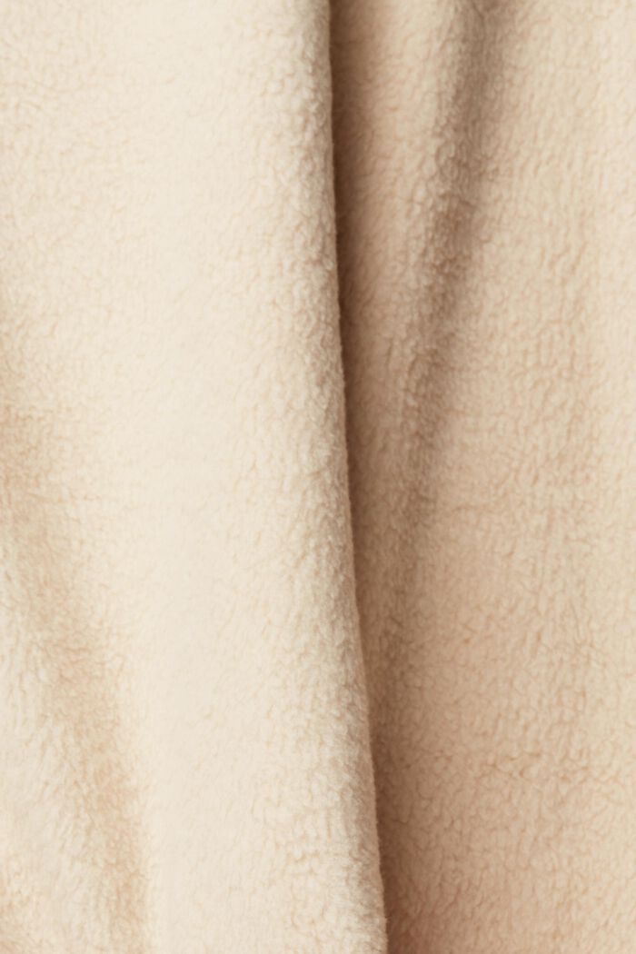Fleece sweatshirt met rits in de hals, BEIGE, detail image number 6