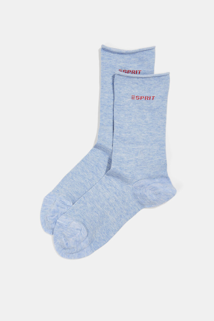 Sokken met rolrandjes, van een katoenmix, JEANS, detail image number 0