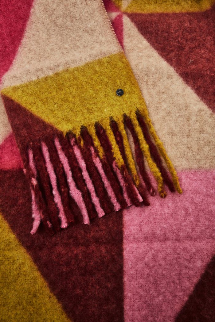 Sjaal met meerkleurig motief, YELLOW, detail image number 1
