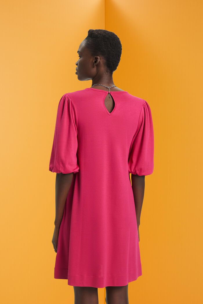 Mini-jurk met volumineuze mouwen, DARK PINK, detail image number 3