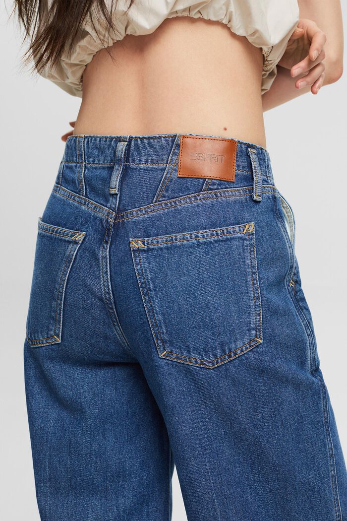 Retro jeans met hoge taille en wijde pijpen, BLUE MEDIUM WASHED, detail image number 3