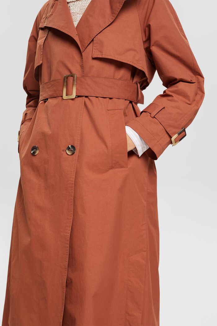 Trench-coat avec ceinture, RUST BROWN, detail image number 2