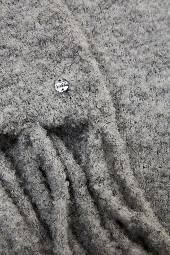 Écharpe en maille bouclette à teneur en laine, MEDIUM GREY, detail image number 1