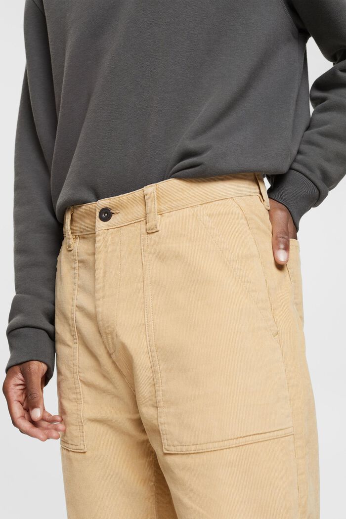 Pantalon en velours côtelé de coupe Loose Fit, CREAM BEIGE, detail image number 2