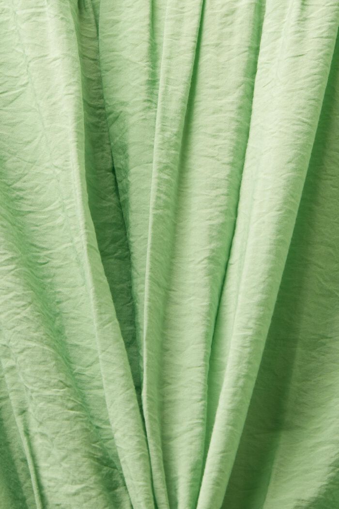 Crinkled mini-jurk met wikkeleffect, LIGHT GREEN, detail image number 4