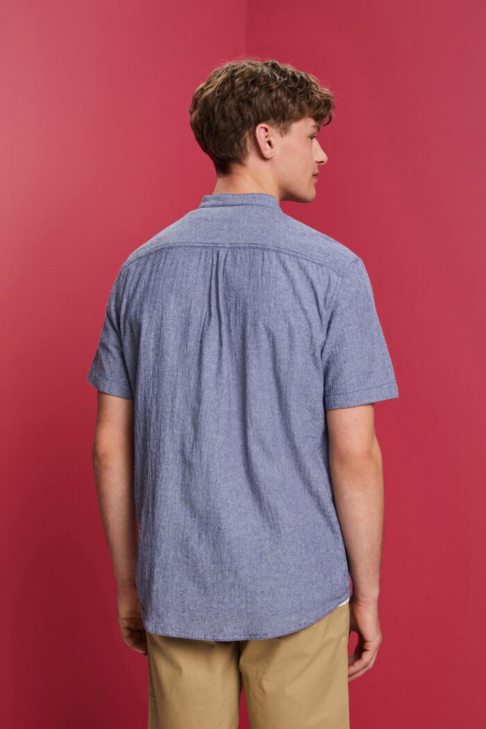 Chemise à manches courtes 100 % coton, DARK BLUE, detail image number 3