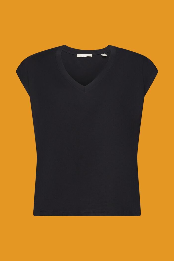 T-shirt en coton sans manches, à encolure en V, BLACK, detail image number 6